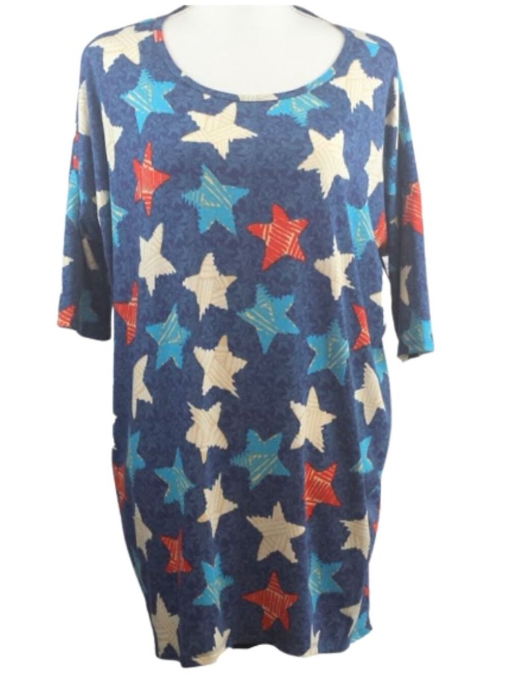 LULAROE Irma Americana Stars Shirt 4th Of July Women's Large